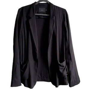 Aritzia Talula Kent Blazer Womens Size 2 Black Open Front Lightweight